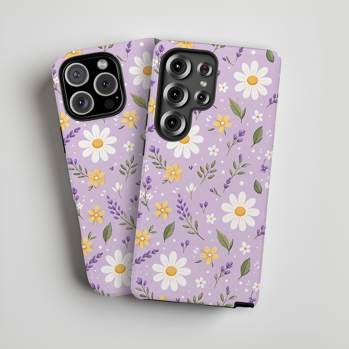 Summer Maxi Daisies Series Light Pastel Purple Phone Case