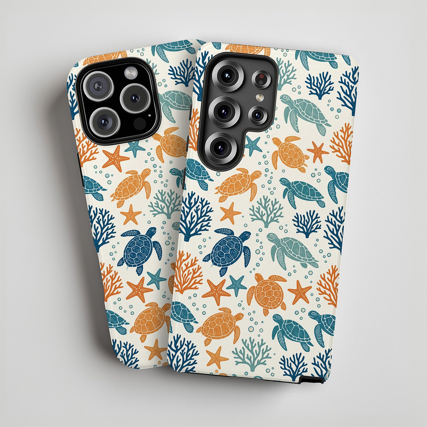 Sea Turtles & Coral with Starfish Pattern Phone Case