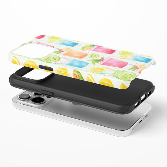 Watercolor Summer Drinks Pattern Phone Case
