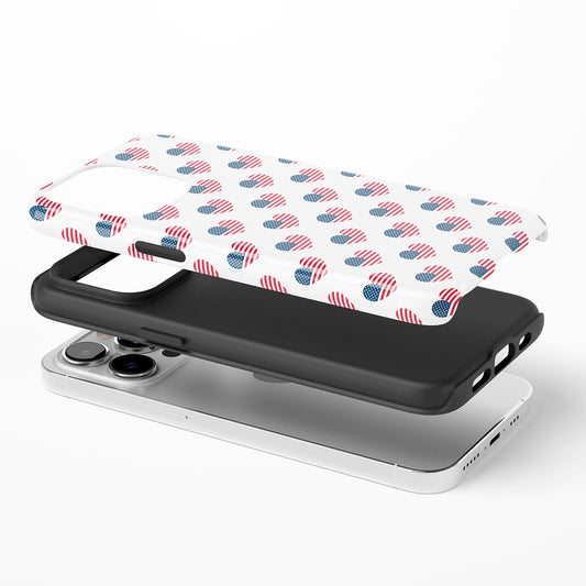 American Flag Hearts Pattern Phone Case