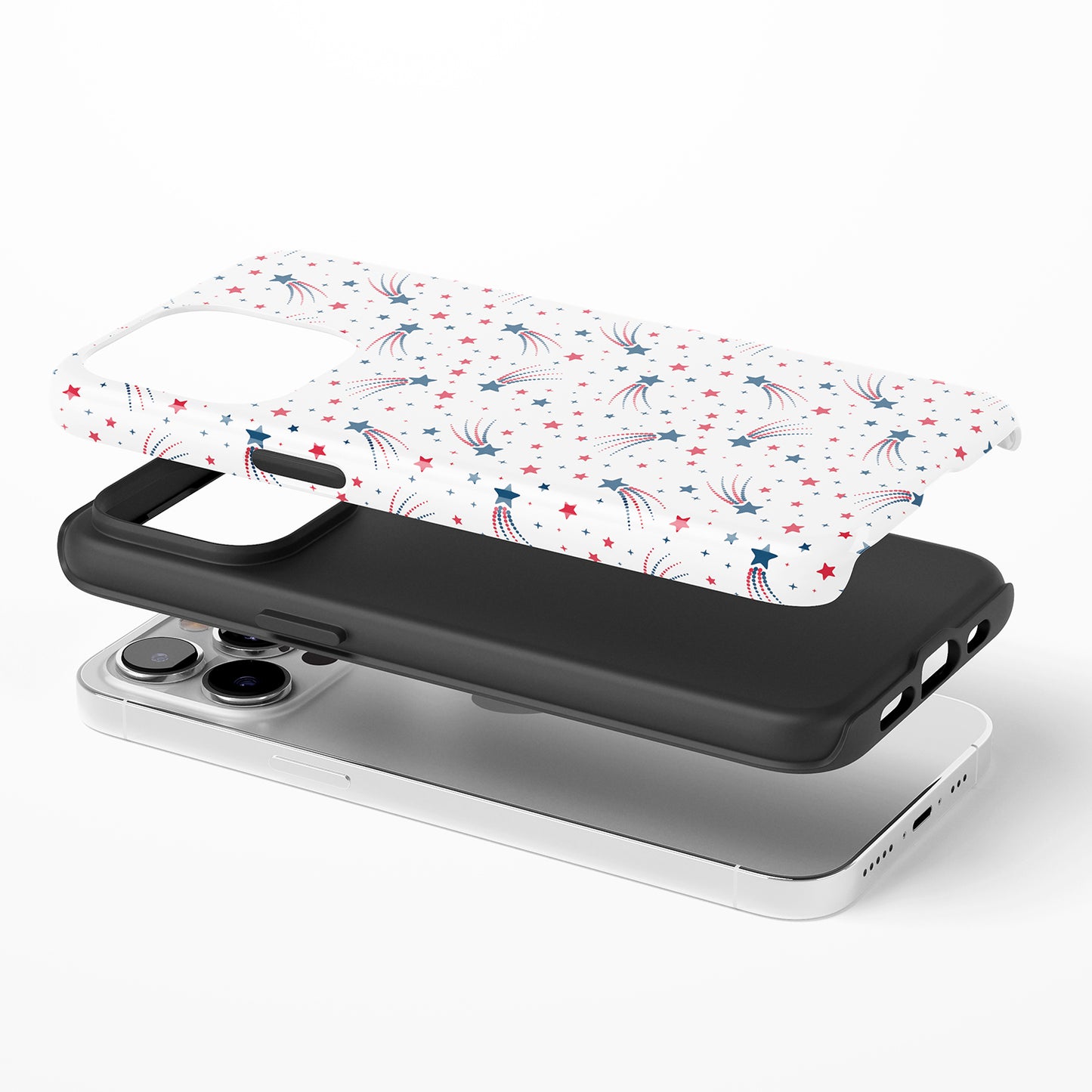 Red Blue Shooting Stars Pattern Phone Case