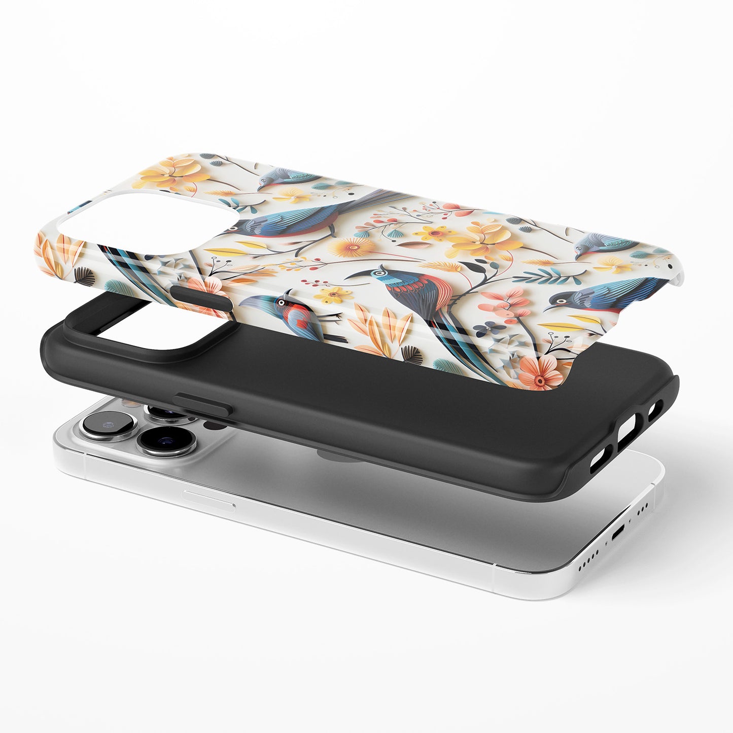 Colorful Birds and Florals Phone Case