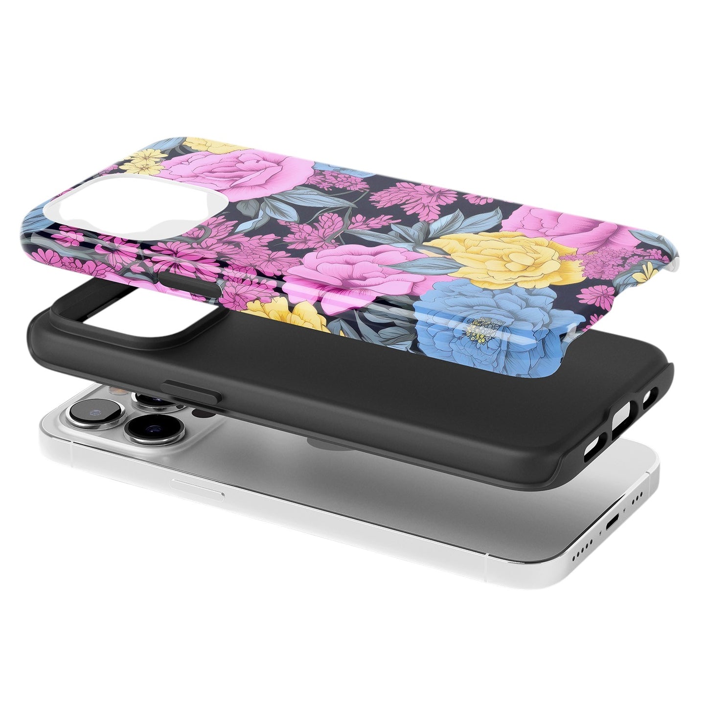 Navy Bold Floral Phone Case