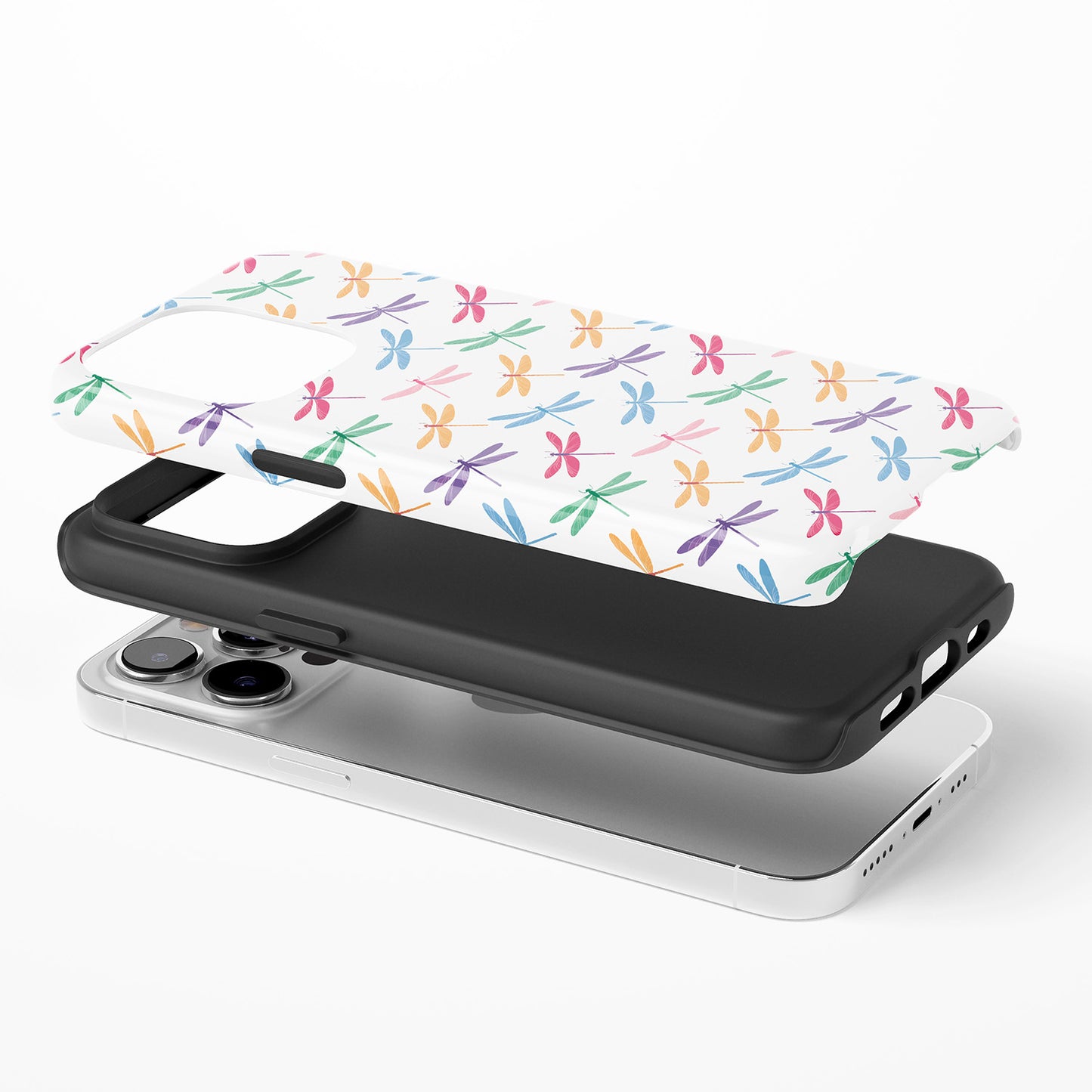 Multicolor Small Dragonflies Pattern Phone Case