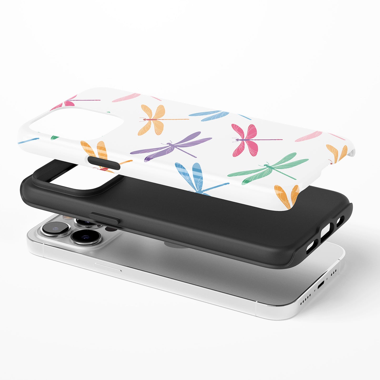 Multicolor Large Dragonflies Pattern Phone Case
