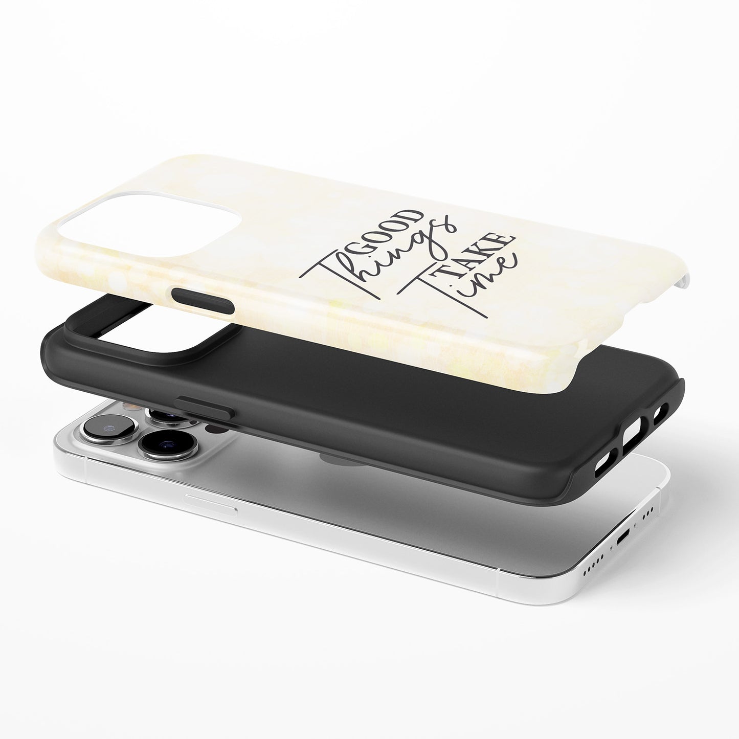 Good Things Take Time Inspirational Soft Cream Phone Case
