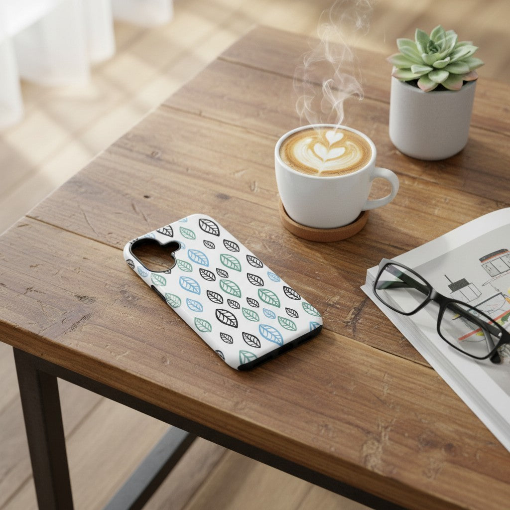 Nordic Leaf Linework Minimal Botanical Phone Case