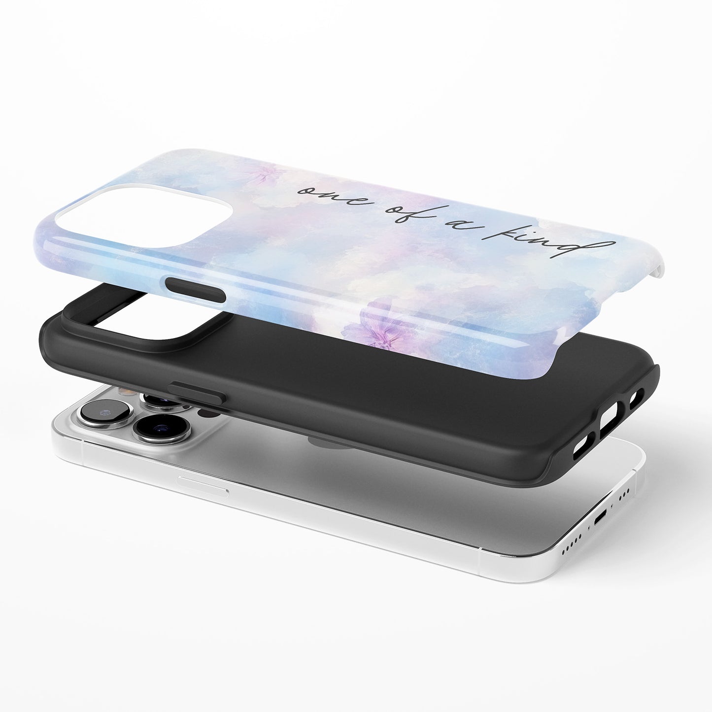 One of a Kind Inspirational Pastel Watercolor Pink/Purple/Blue/White Cloud Phone Case
