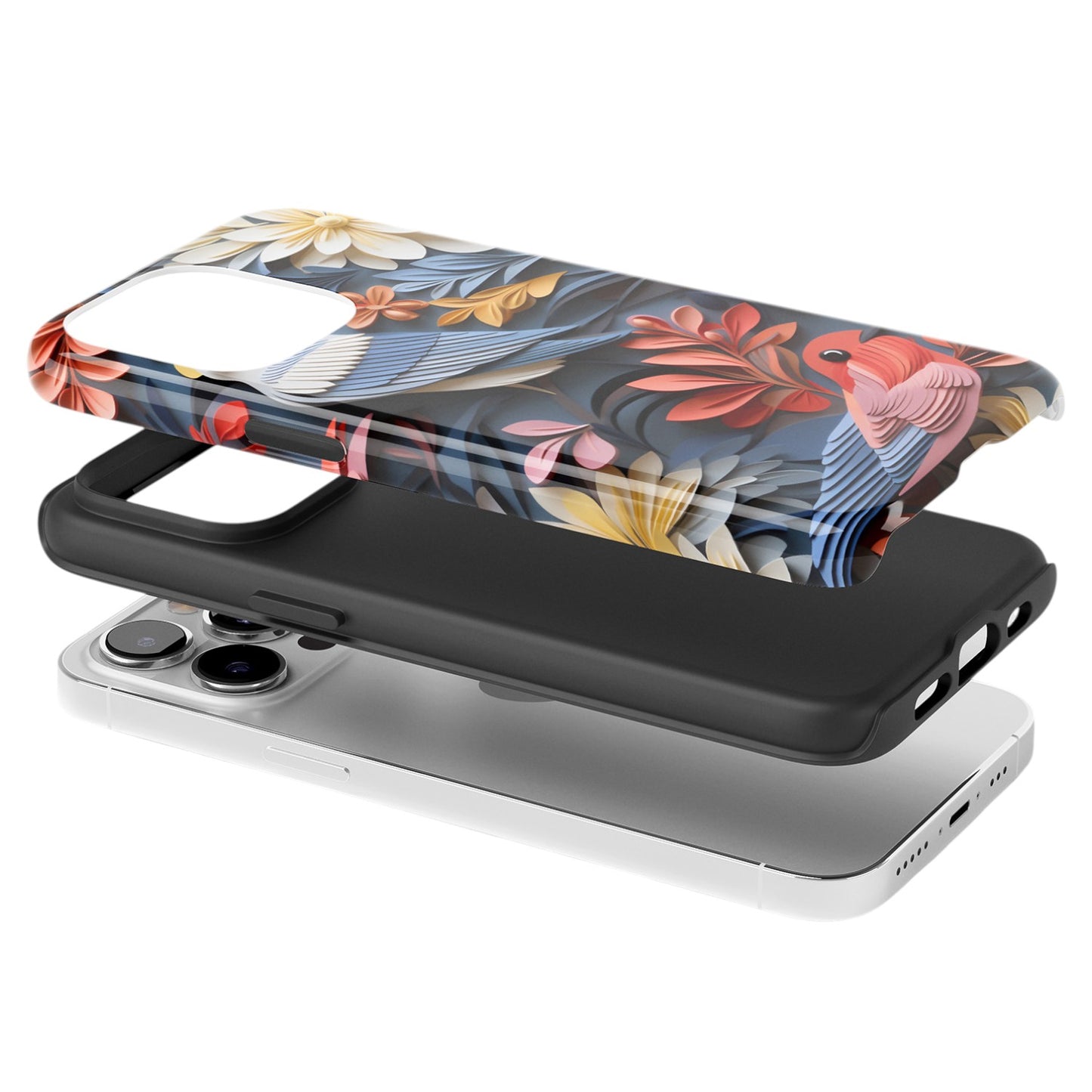 Vibrant Bird Floral Ornament Phone Case