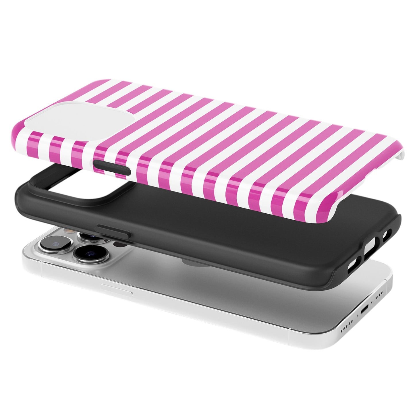 Pink White Stripe Pattern Phone Case