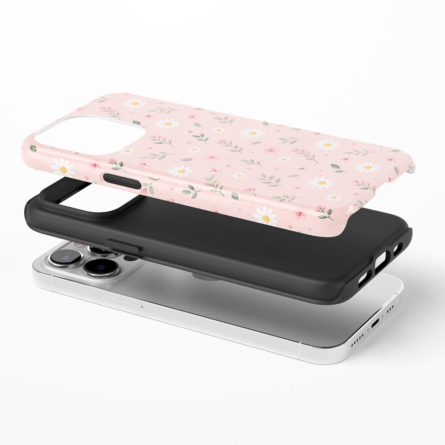 Summer Mini Daisies Series Light Pink Pastel Phone Case