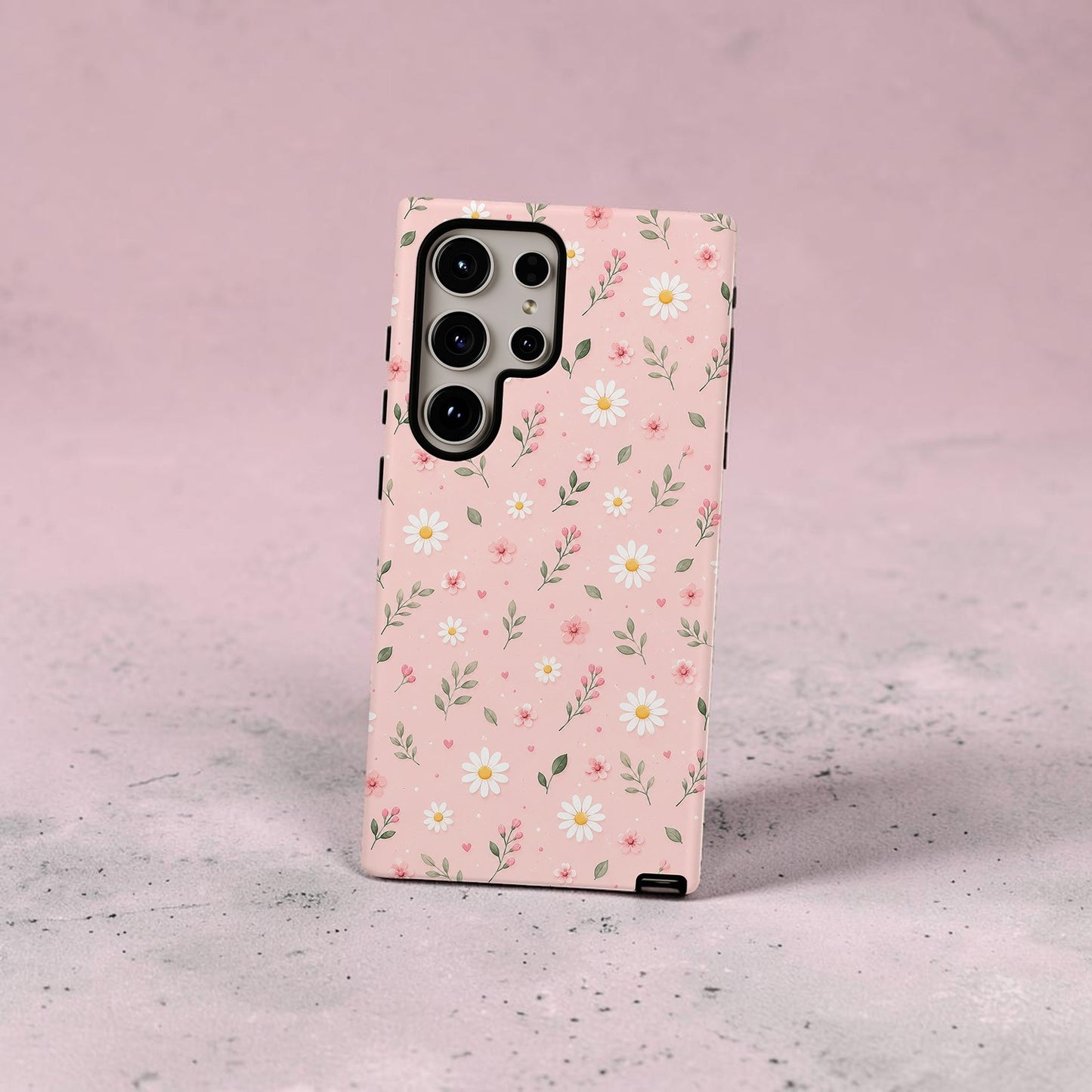 Summer Mini Daisies Series Light Pink Pastel Phone Case