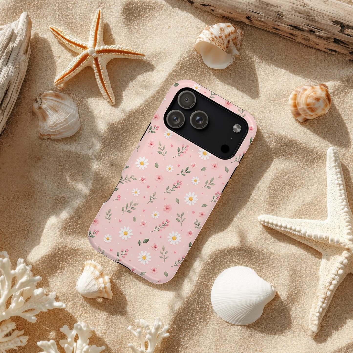 Summer Mini Daisies Series Light Pink Pastel Phone Case