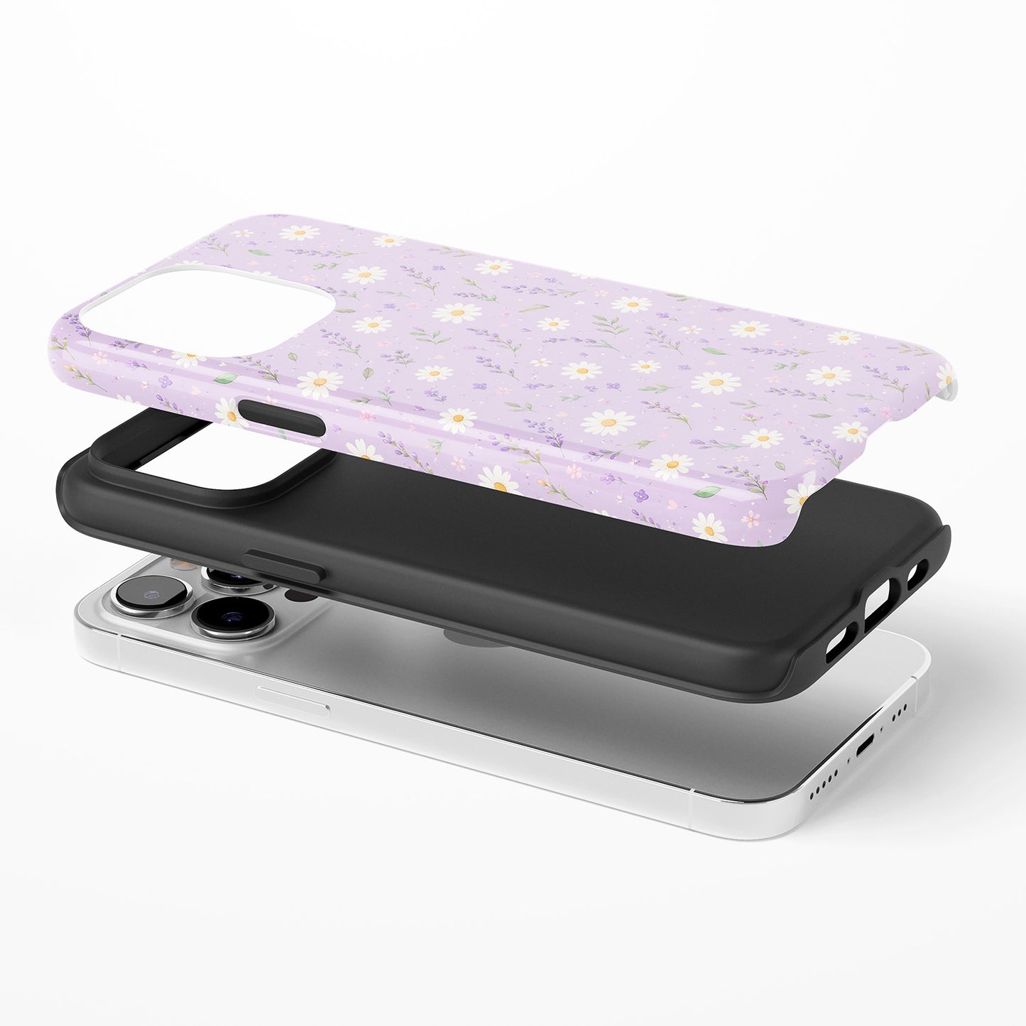 Summer Mini Daisies Series Light Pastel Purple Phone Case