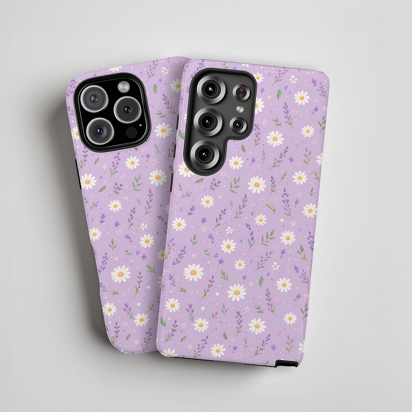 Summer Mini Daisies Series Light Pastel Purple Phone Case