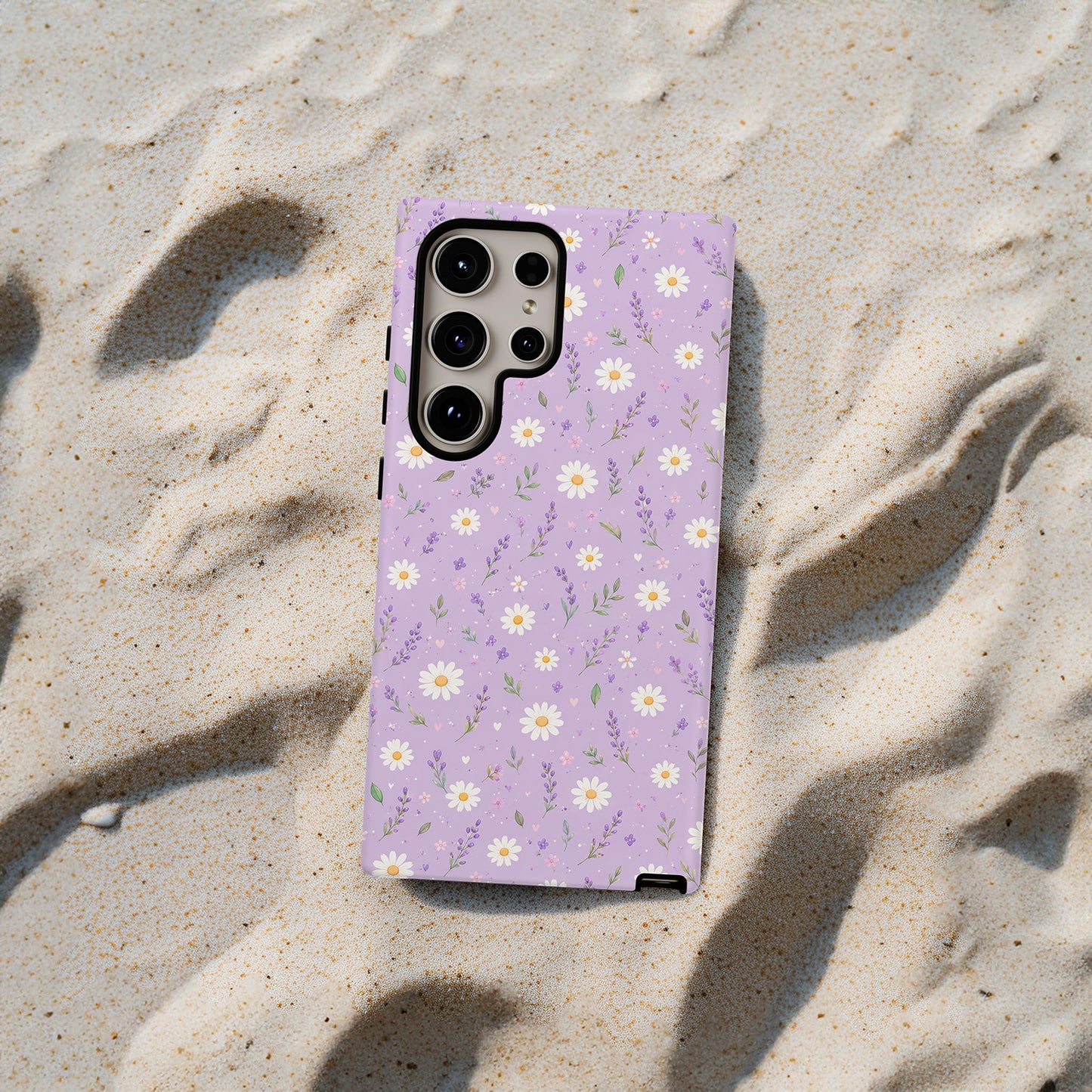 Summer Mini Daisies Series Light Pastel Purple Phone Case