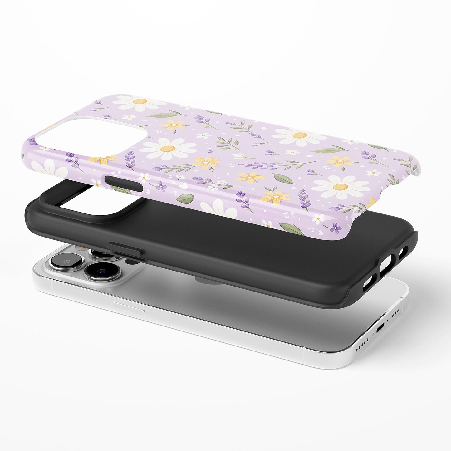 Summer Maxi Daisies Series Light Pastel Purple Phone Case