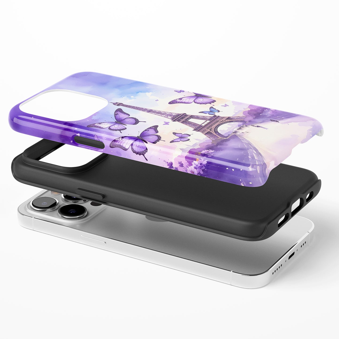 Eiffel Tower Butterfly Watercolor Phone Case