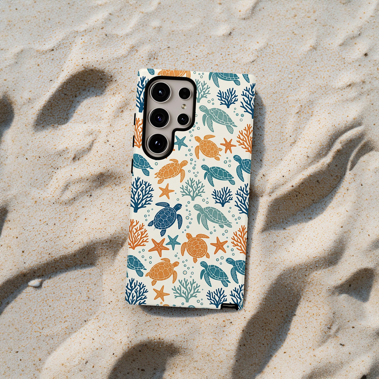 Sea Turtles & Coral with Starfish Pattern Phone Case