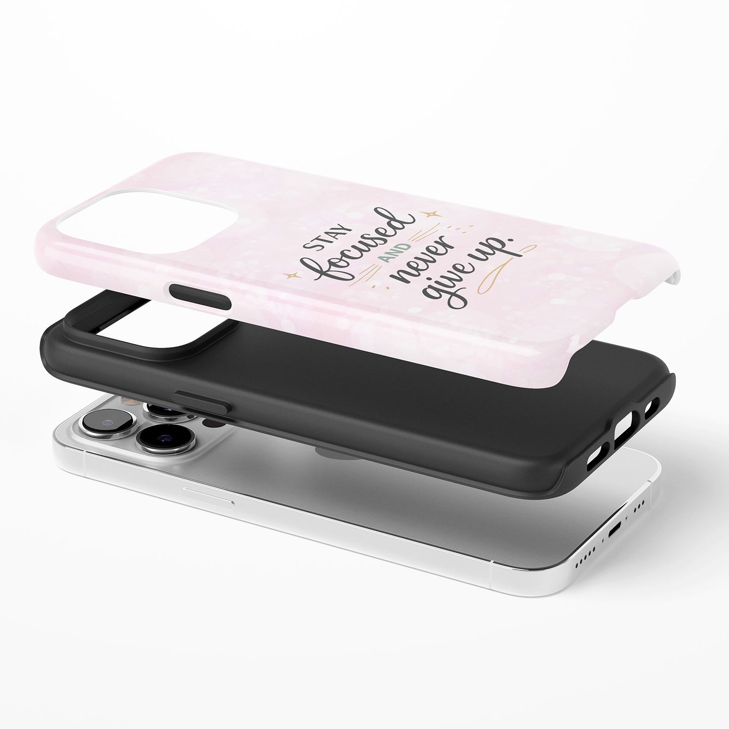 Stay Focused Inspirational Pink Cloud Phone Case