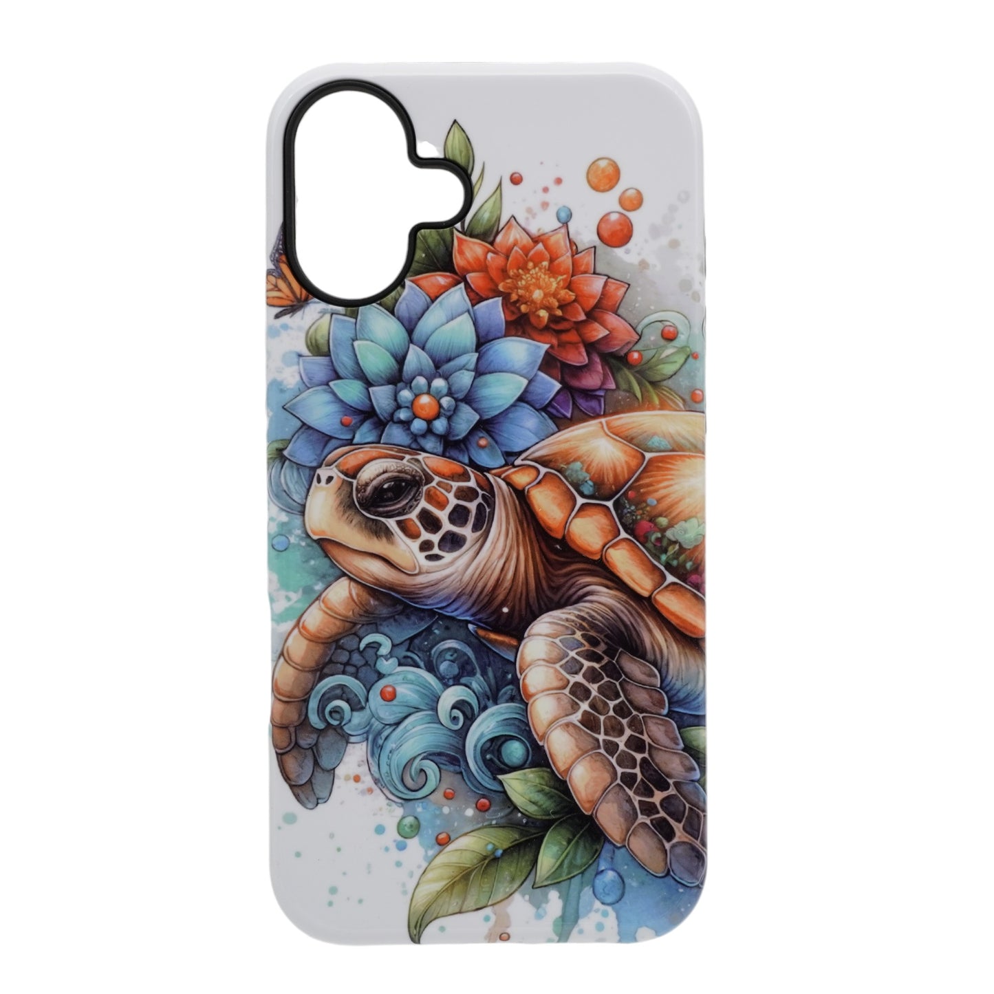 Tidal Bloom Turtle vibrant floral sea turtle artistic phone case with colorful marine artwork