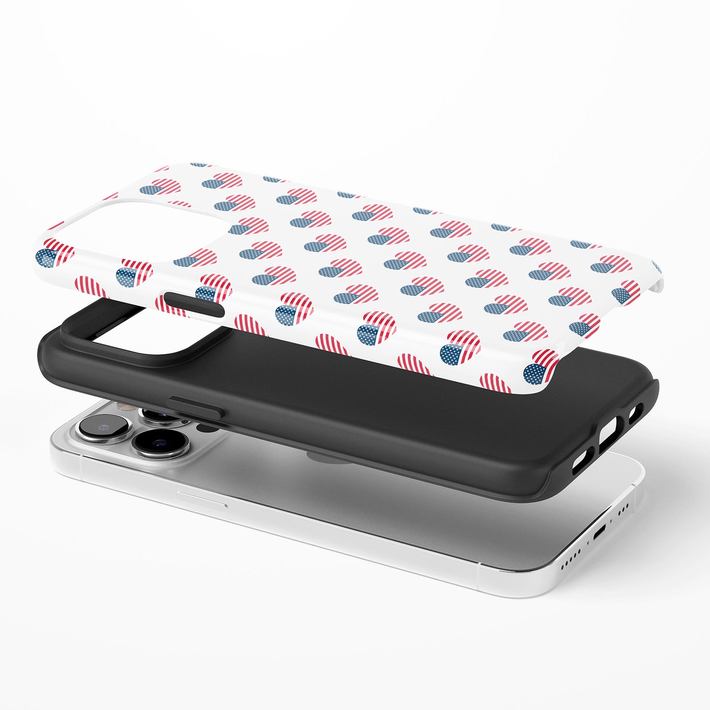 American Flag Hearts Pattern Phone Case