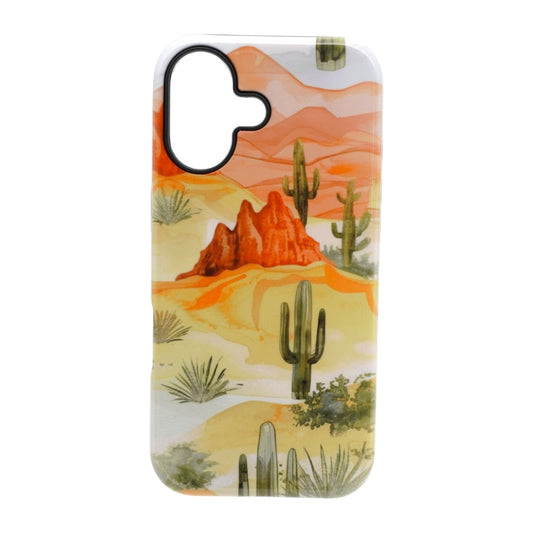 Southwestern cactus landscape phone case with warm desert colors
