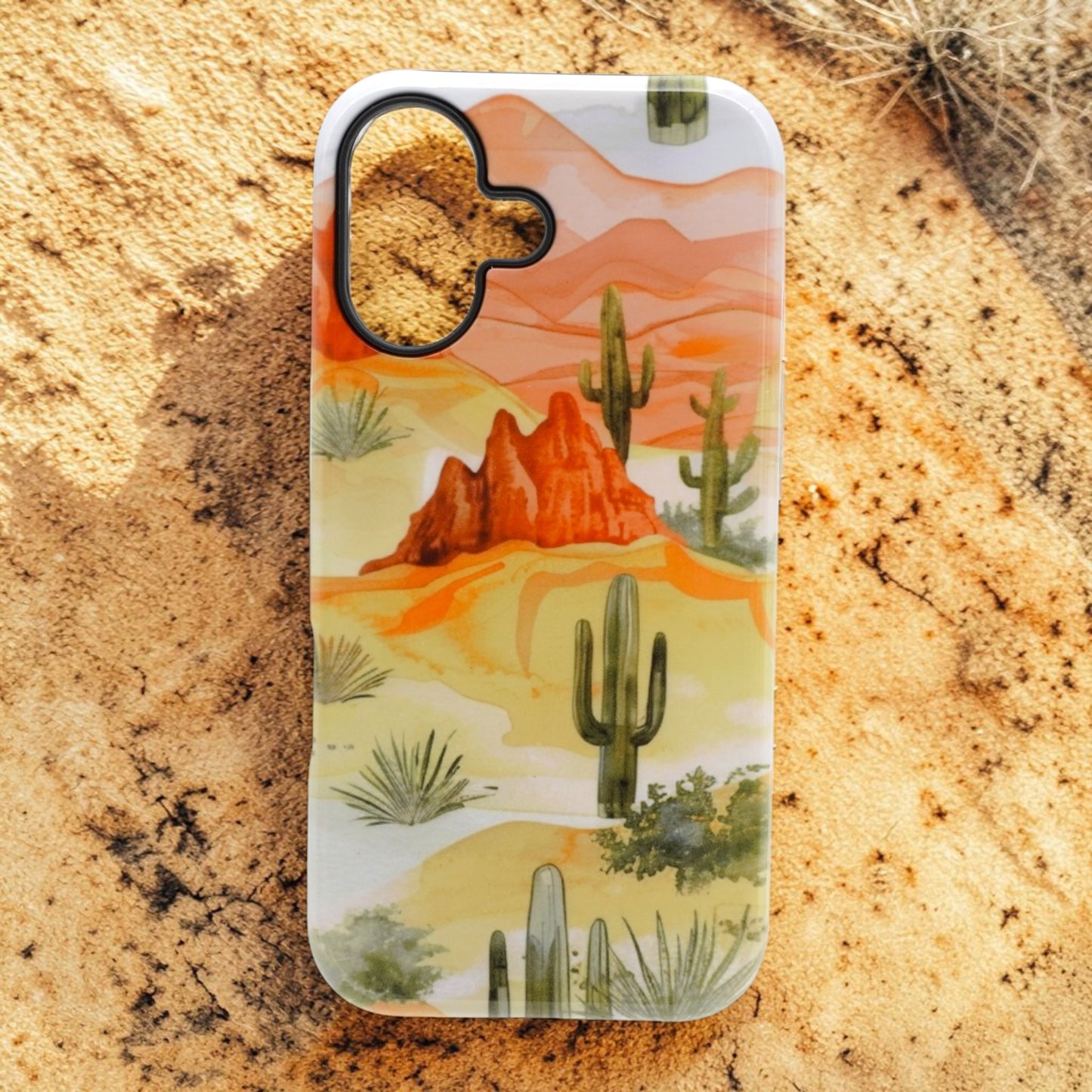 Desert Horizon Bloom Southwestern Cactus Landscape Phone Case