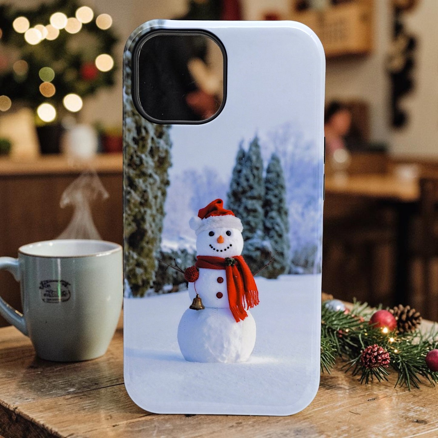 Festive Snowman Forest Winter Phone Case