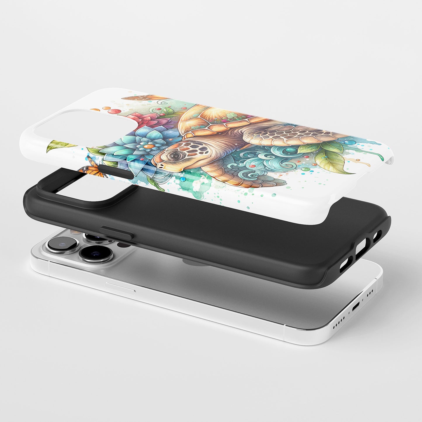 Tidal Bloom Turtle Vibrant Floral Sea Turtle Artistic Phone Case