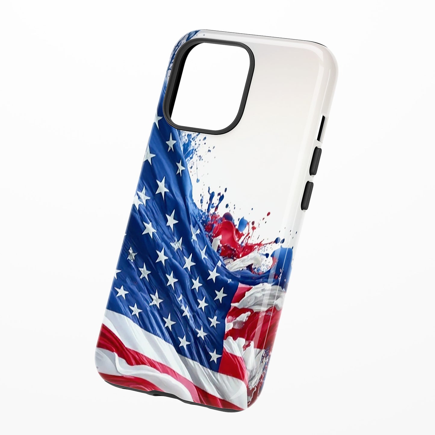 American Flag Paint Splatter Phone Case