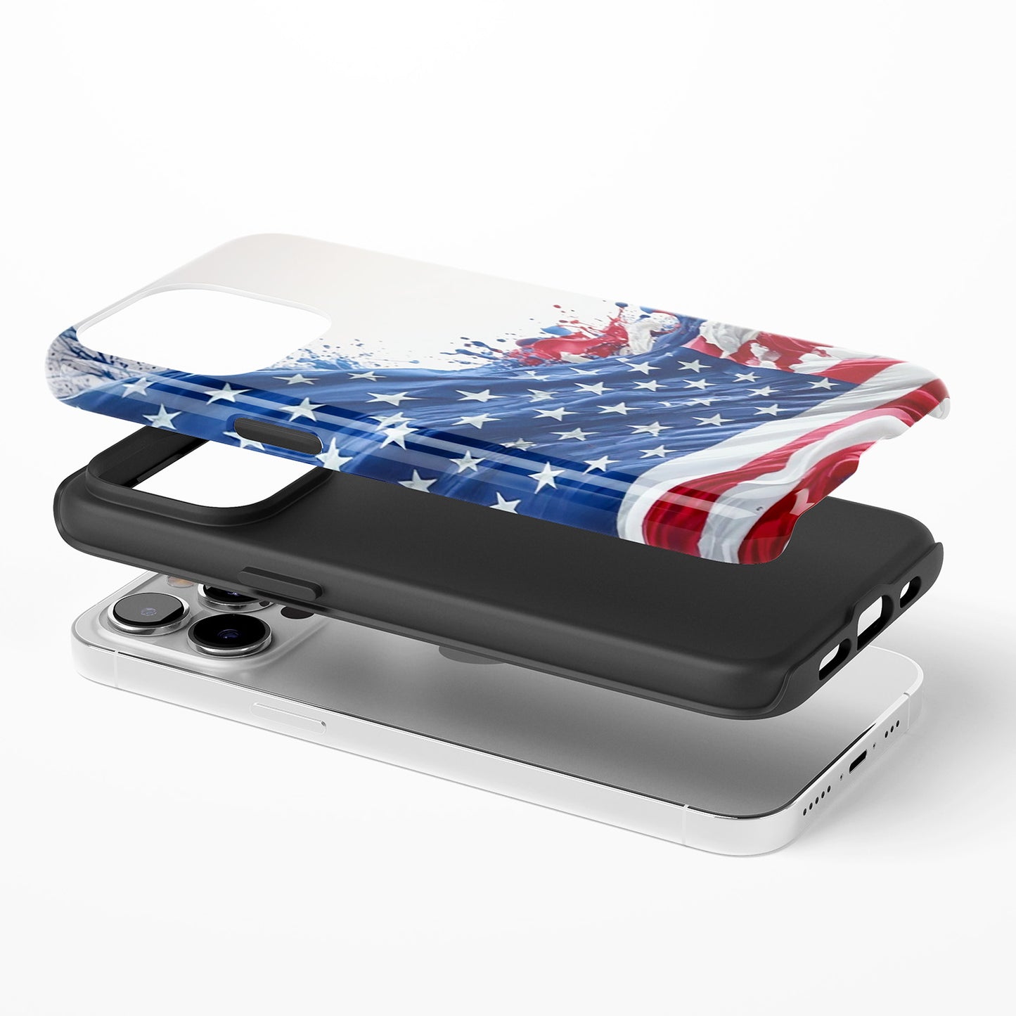 American Flag Paint Splatter Phone Case
