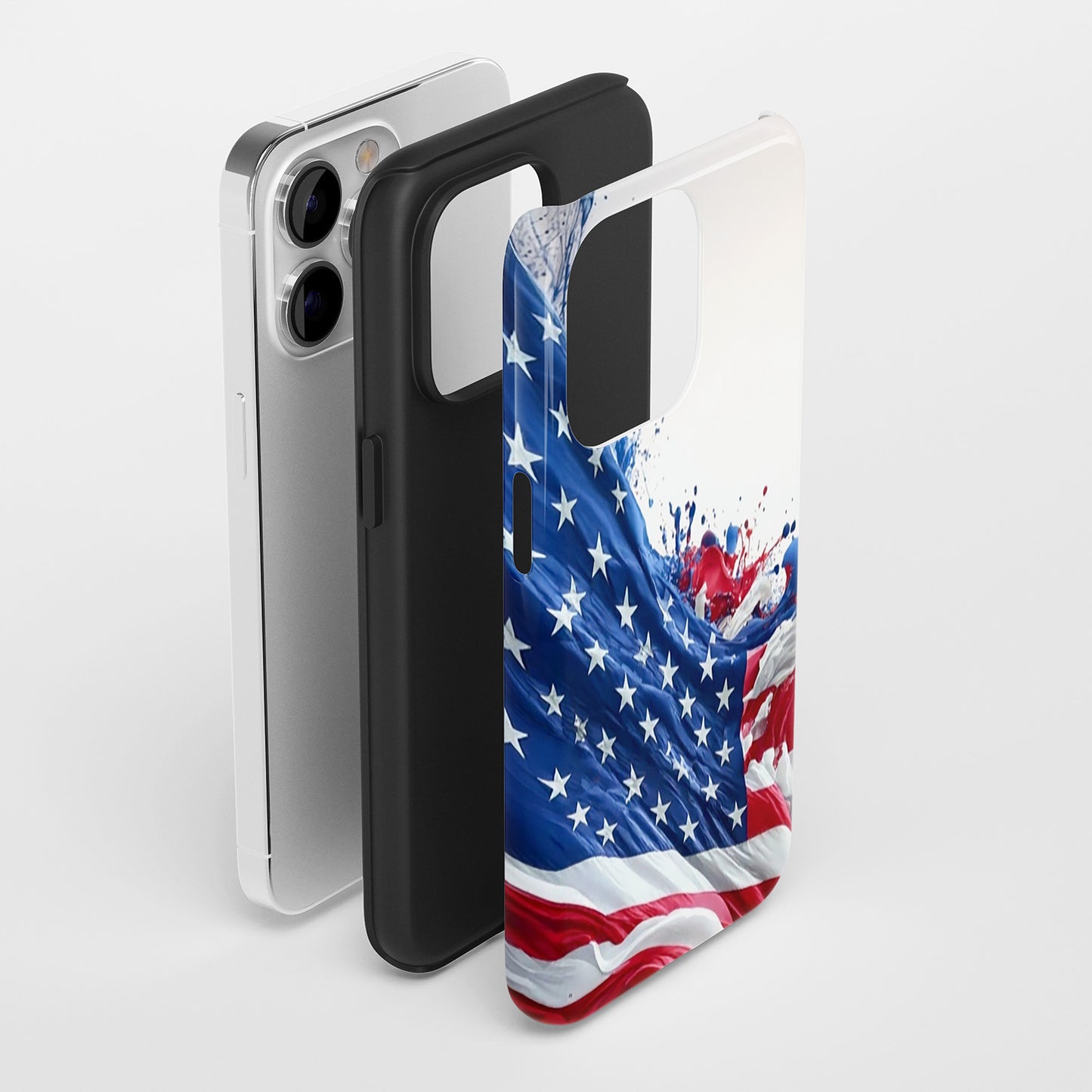 American Flag Paint Splatter Phone Case