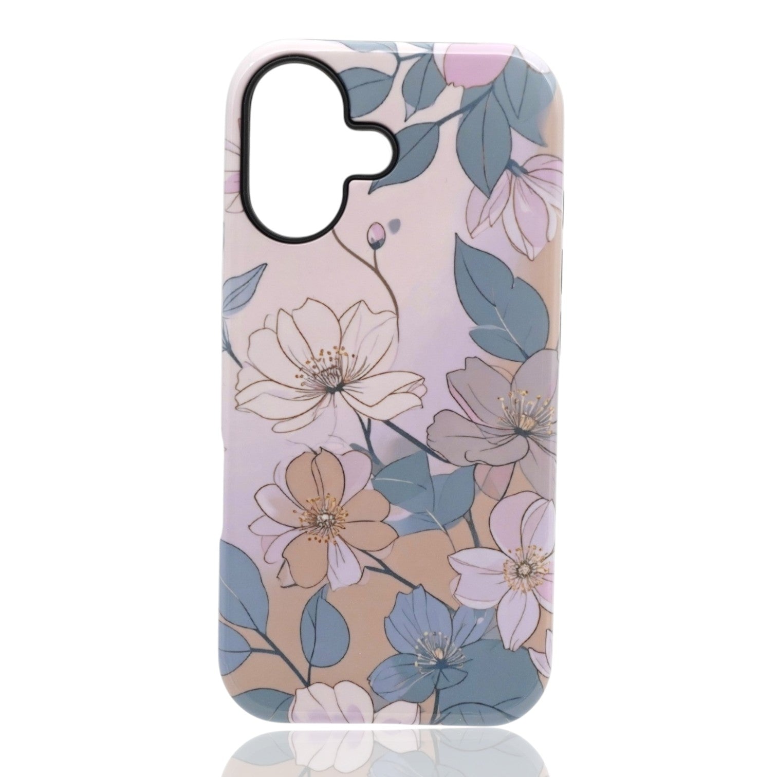 Pastel floral illustration phone case with soft botanical artwork