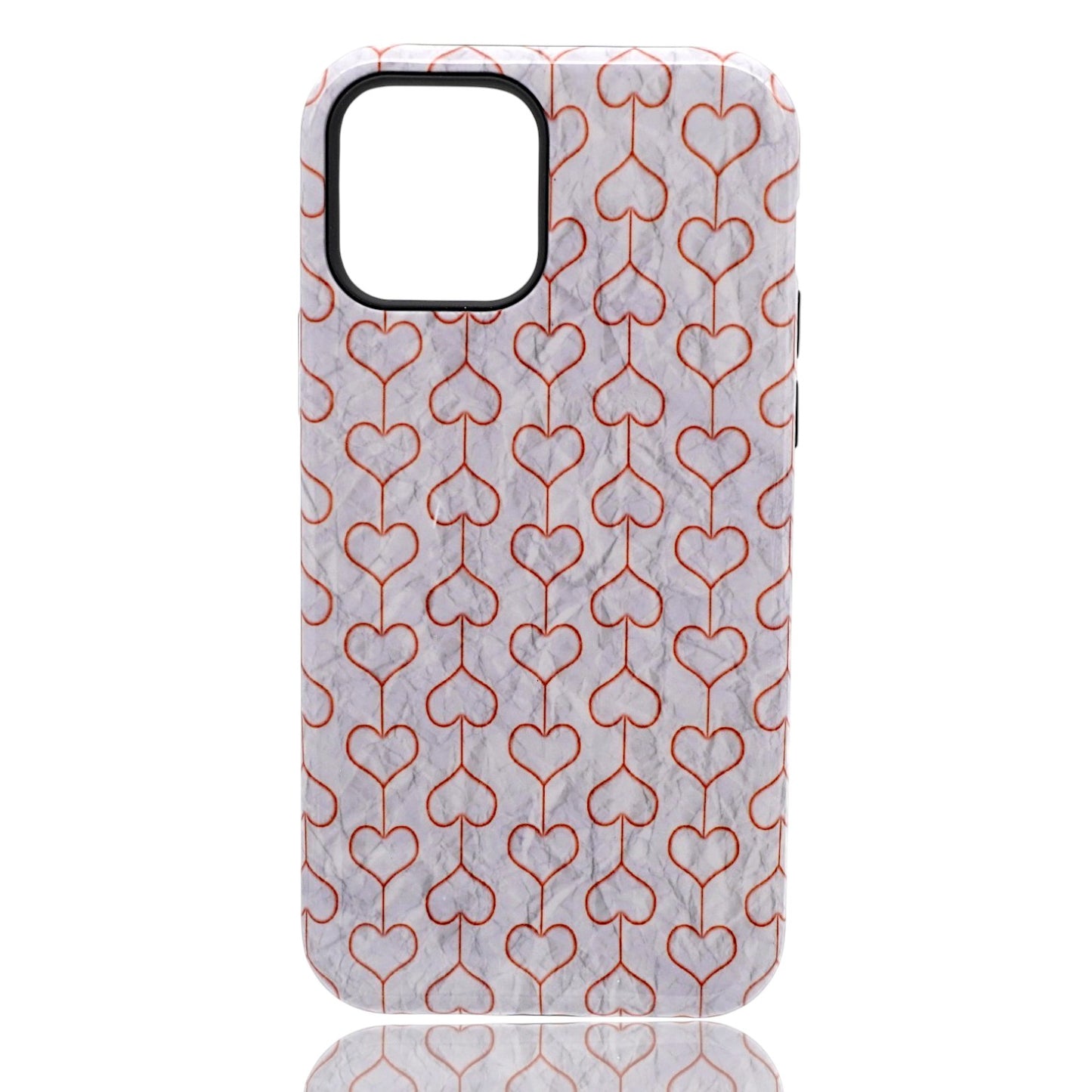 Red Heart Lines Pattern Phone Case