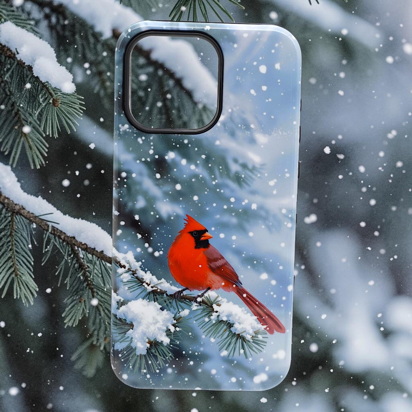 Watercolor Winter Cardinal Nature Phone Case